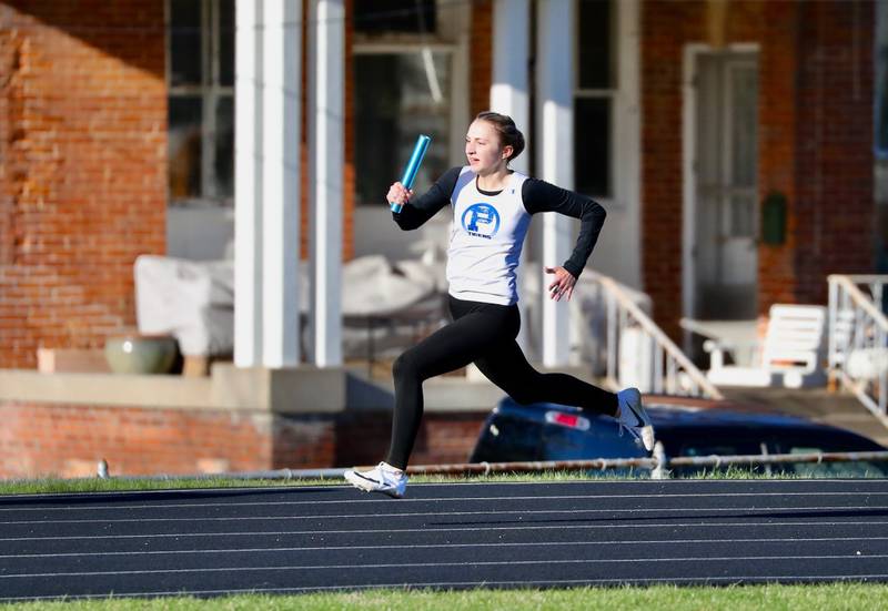 Princeton's Ashlyn Weber runs in Thursday's Howard-Monier Girls Invitational at Princeton.