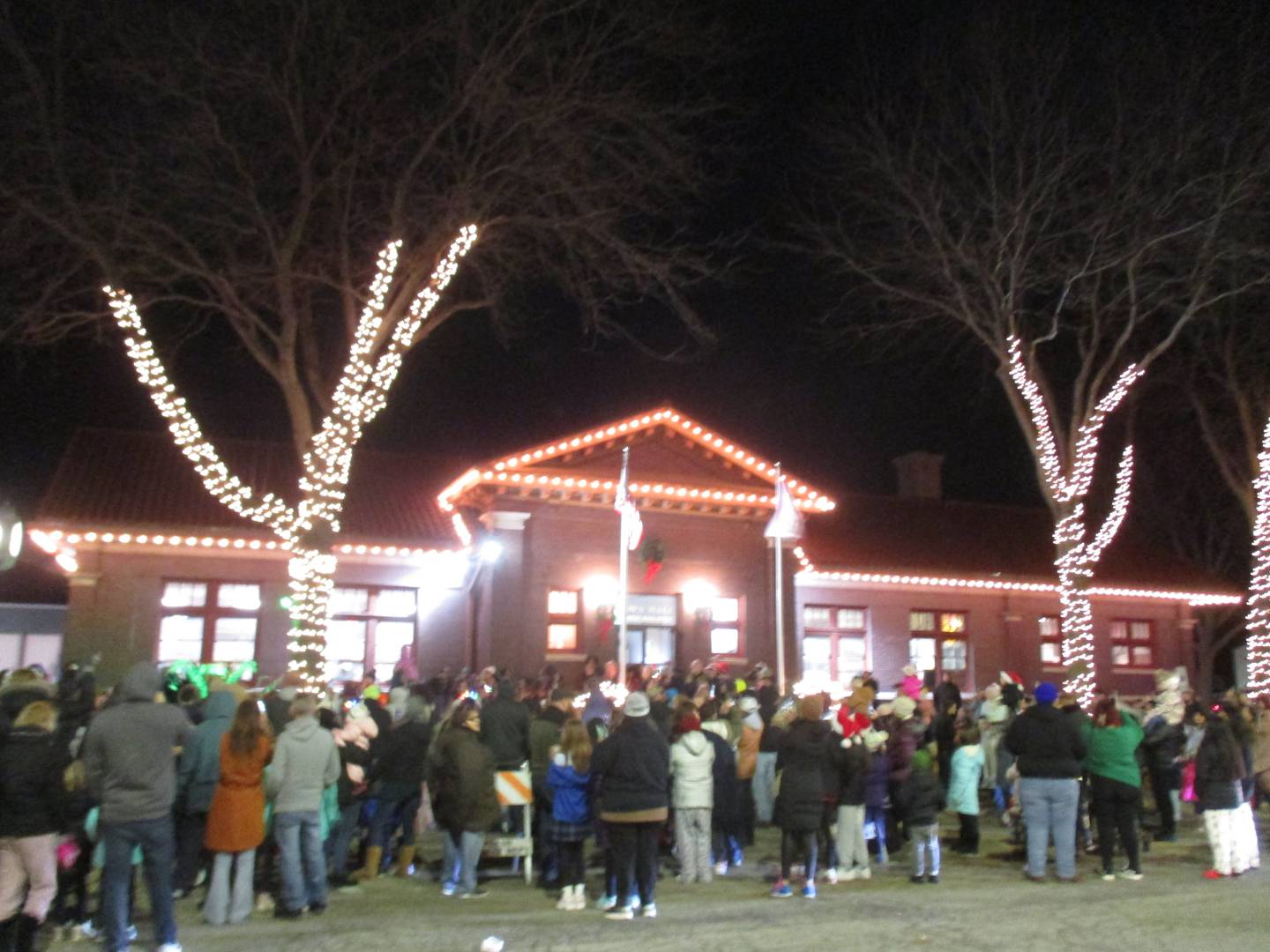 The Plano Train Depot is lit up for the holiday season. Mayor Mike Rennels flipped the switch for the display at the conclusion of the Plano Rockin' Christmas Parade on Dec. 2, 2022.