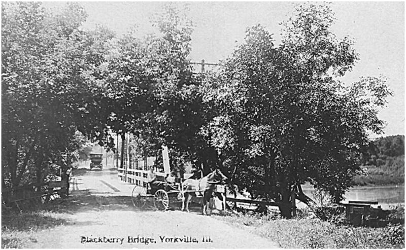 1895: The new iron bridge across the Blackberry Creek, at its mouth, is nearly completed.