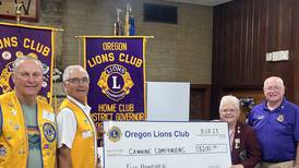 Meyers speaks at Oregon Lions Club meeting, donation made