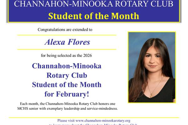 Minooka High School senior Alexa Flores named Rotary Club Student of the Month 