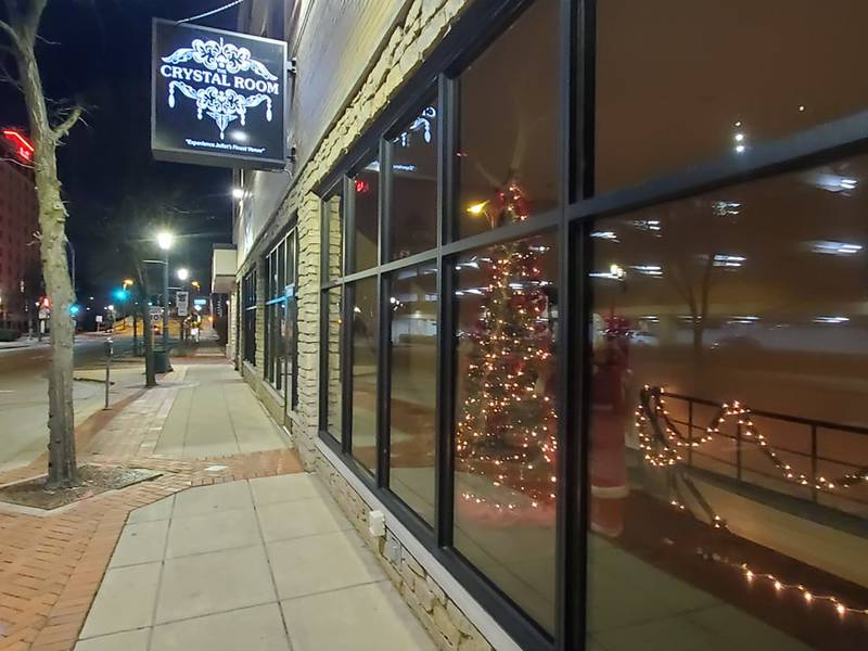 Downtown Joliet at night before the holidays is filled with a quiet, peaceful holiday spirit, if you know where to look.