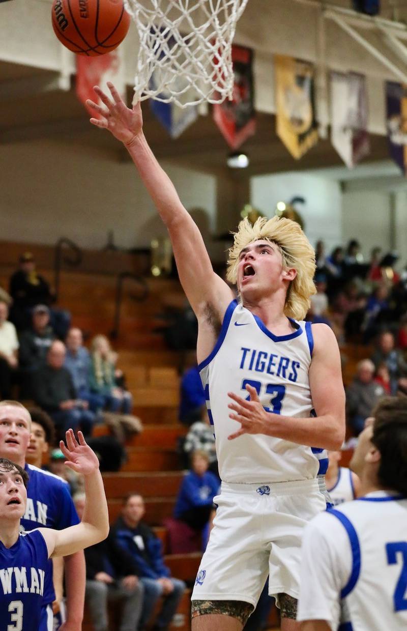 Princeton's Noah LaPorte lays in two points Tuesday night at Prouty Gym.