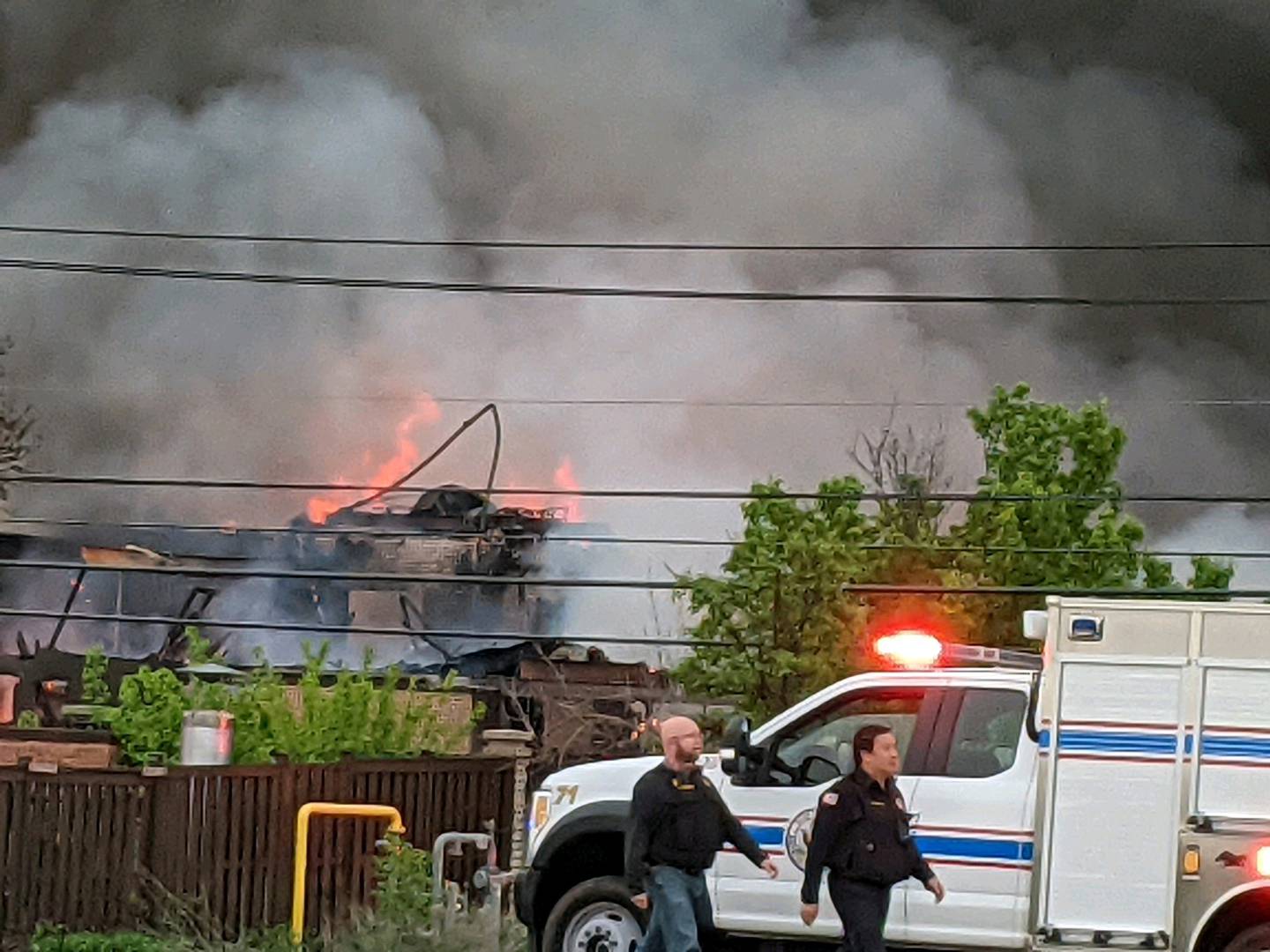 First responders are on the scene of a fire Saturday at the former Pheasant Run in St. Charles.