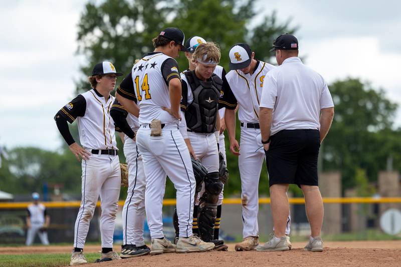 Iowa meets on mound on Thursday, July 17, 2025 at Washington Park in Peru.