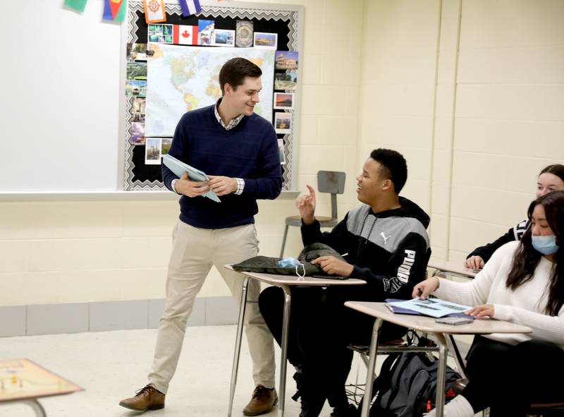 Downers Grove North social studies teacher Dennis Rogala teaches a freshman class at the school. Rogala recently received his National Board Certification from the National Board for Professional Teaching Standards.