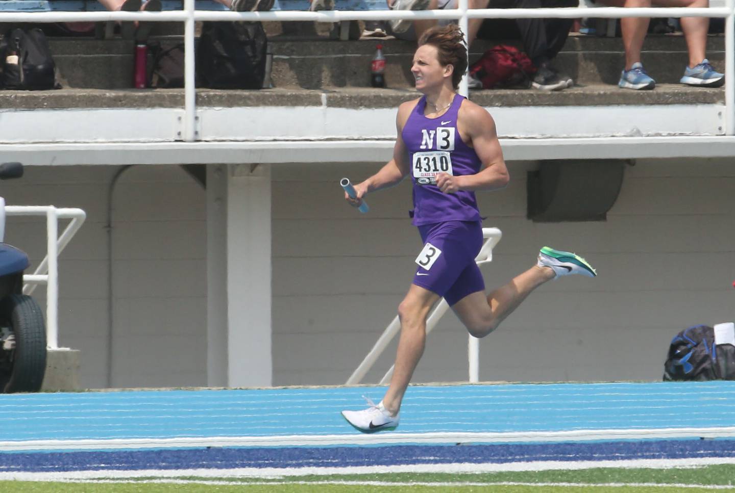 Downers Grove North's Philip Cupial competes in the 4x800 relay during the IHSA Class 1A Boys Track & Field State Finals on Saturday, May 31, 2025 at Eastern Illinois University in Charleston.