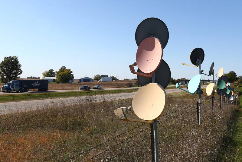 Interstate I-80 stretches from coast to coast. When traveling through Bureau County, you may notice dozens of satellites on Thursday October 8, 2020 in Bureau County . Each one is painted a different color or theme.