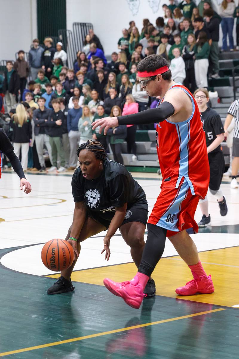River Valley Special Rec player Jasmine Smith secures a rebound in their game against Lincolnway Special Recreation Association at Bishop McNamara on Friday, Jan. 30, 2026.
