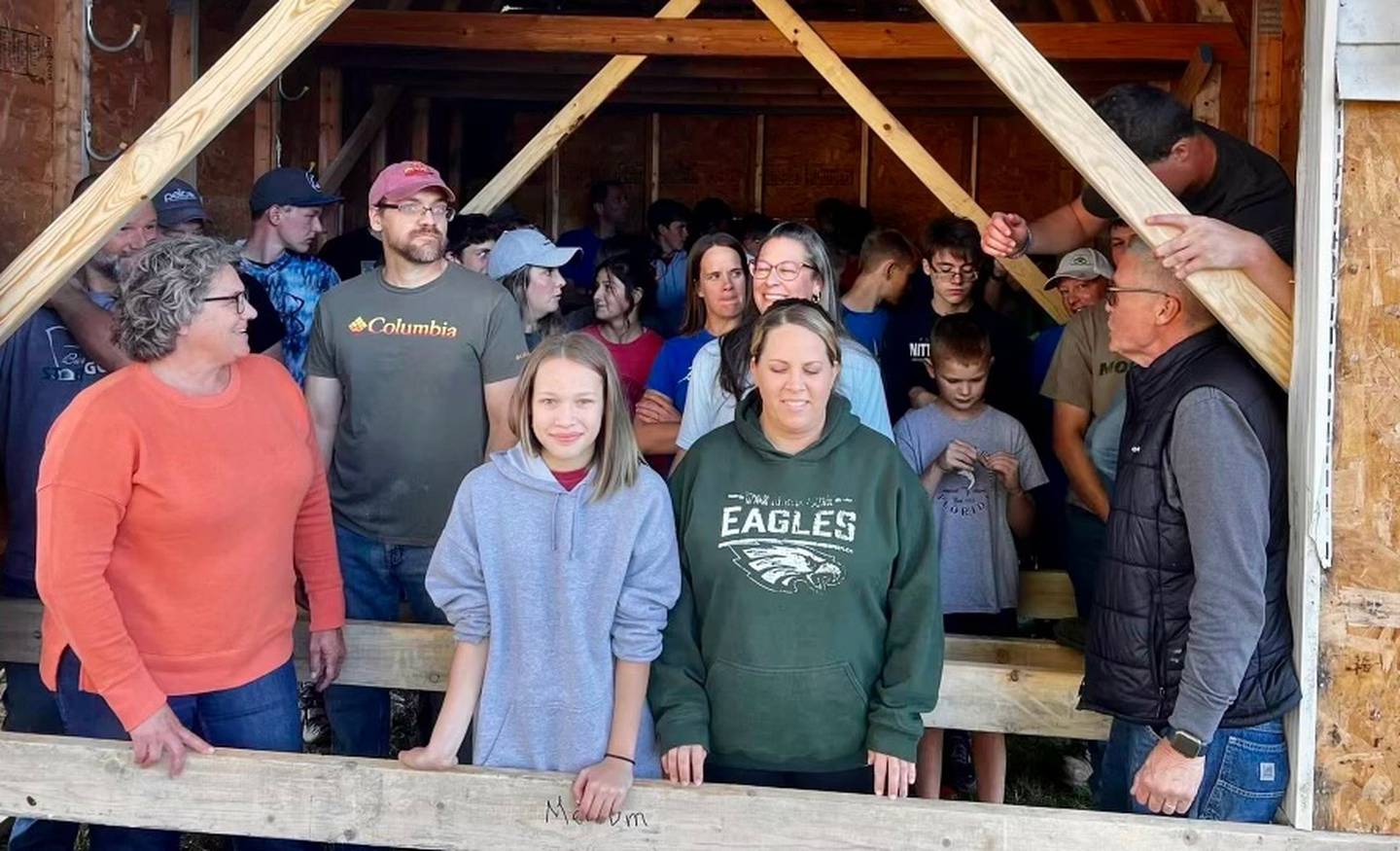 Dixon residents participating in the Bower's Amish shed moving