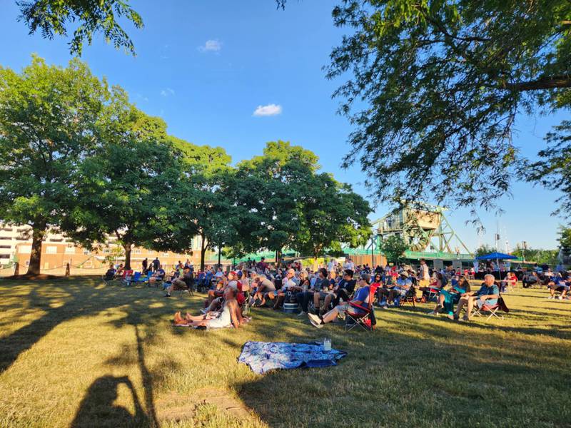 Attendees relaxed on the lawn during the Independence Celebration on Thursday, July 3, 2025, at the Billie Limacher Bicentennial Park & Theatre in Joliet.