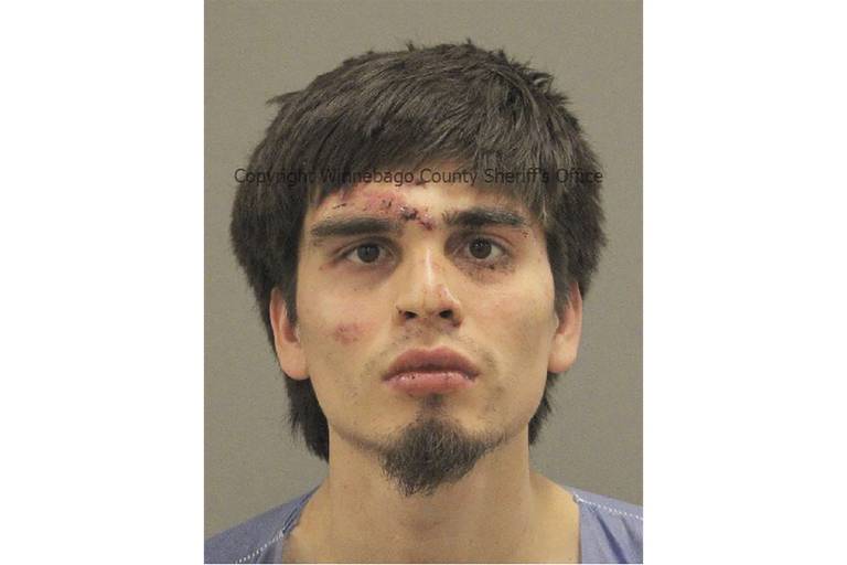 This photo provided by Winnebago County, Illinois, jail shows Christian Ivan Soto.  Soto, 22, of Rockford, was charged Thursday, March 28, 2024, with first-degree murder in a stabbing rampage that killed four people in northern Illinois, Winnebago County State’s Attorney J. Hanley said.