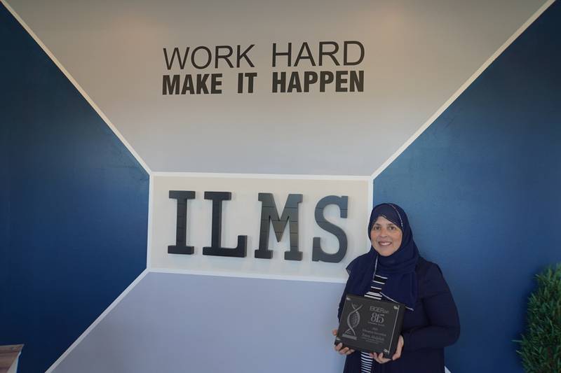 Rochelle resident and Co-Owner of Institute of Languages, Mathematics, & Sciences (ILMS) Faten Abdallah was awarded the 2025 EIGERlab 815 Innovation Award for Education Innovation on Saturday Oct. 25, 2025 at an awards dinner.