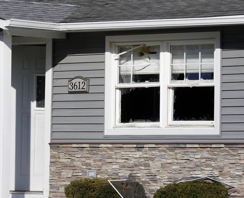 Damaged to a home in the 600 block of Fillmore Road on Wednesday, Nov, 15, 2023. Johnsburg Police officers were dispatched to the home at approximately 11:08 p.m. Tuesday, for a man shooting a gun inside the house. Police believed it the situation to be a mental health incident and the standoff began.