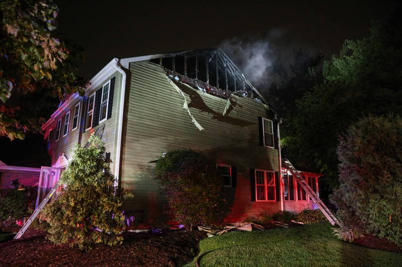 A fire at a Cary home on July 10, 2025 was thought to have been caused by a lightning strike.