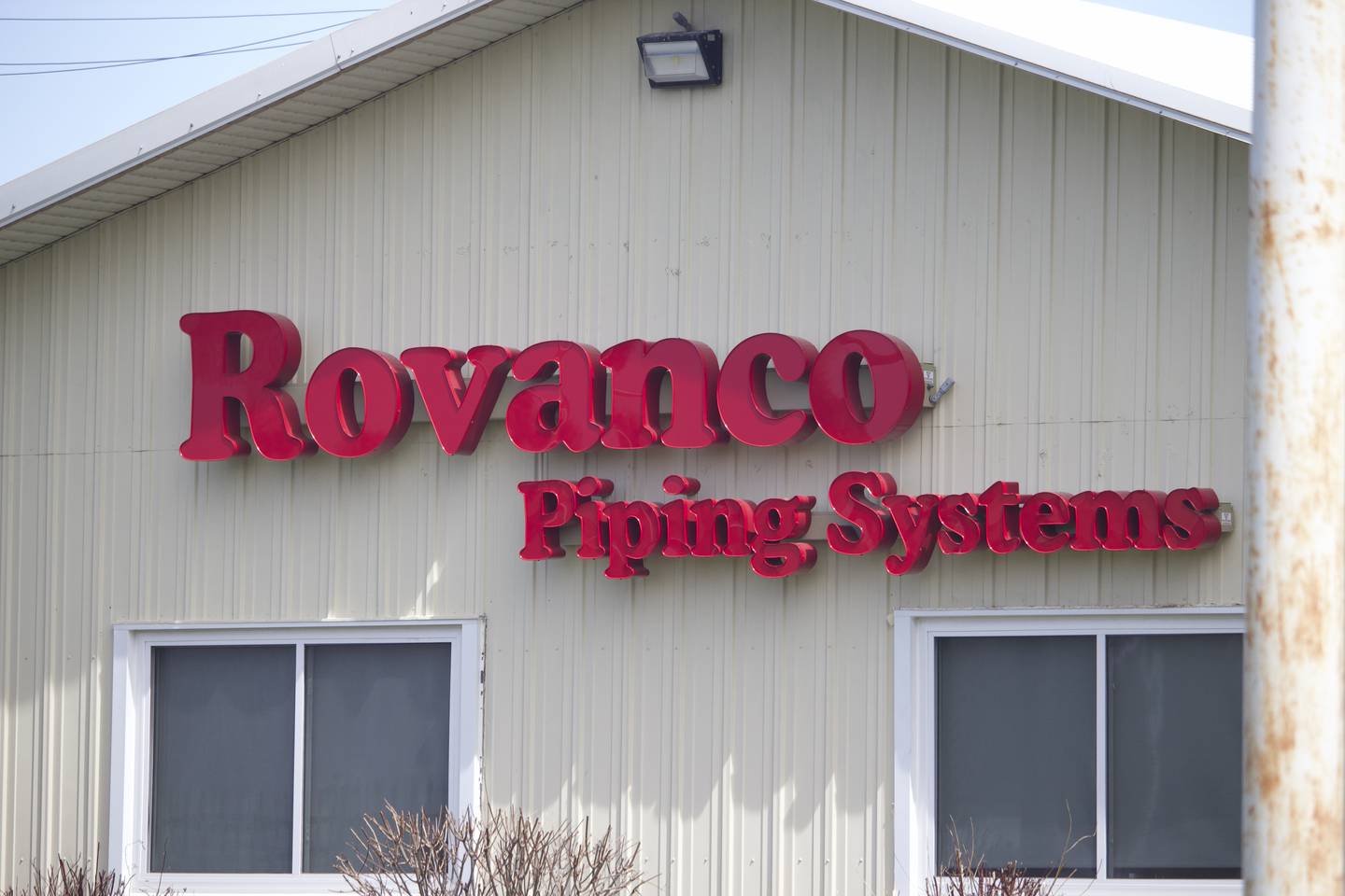 The building for Rovanco Piping Systems, seen on Monday, April 14, 2025, at 20535 SE Frontage Road, Joliet.