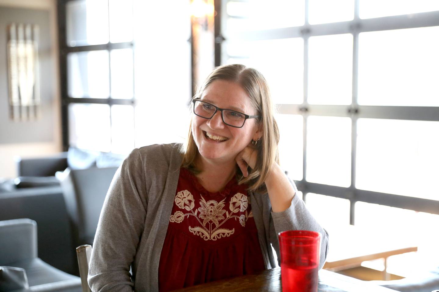 Bethany Covenant Church Pastor Laura Tarro talks about  hosting church services at Pollyanna Brewing Company in St. Charles. The church formerly met at Dimples Donuts.