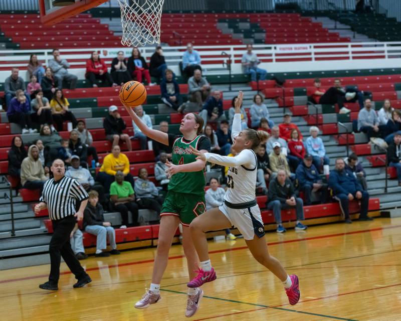 Alexus Hines of LaSalle Peru makes a layup against Sterling during the IHSA Class 3A Girls Basketball Regionals in Sellett Gym on February 6, 2026 at LaSalle-Peru High School.