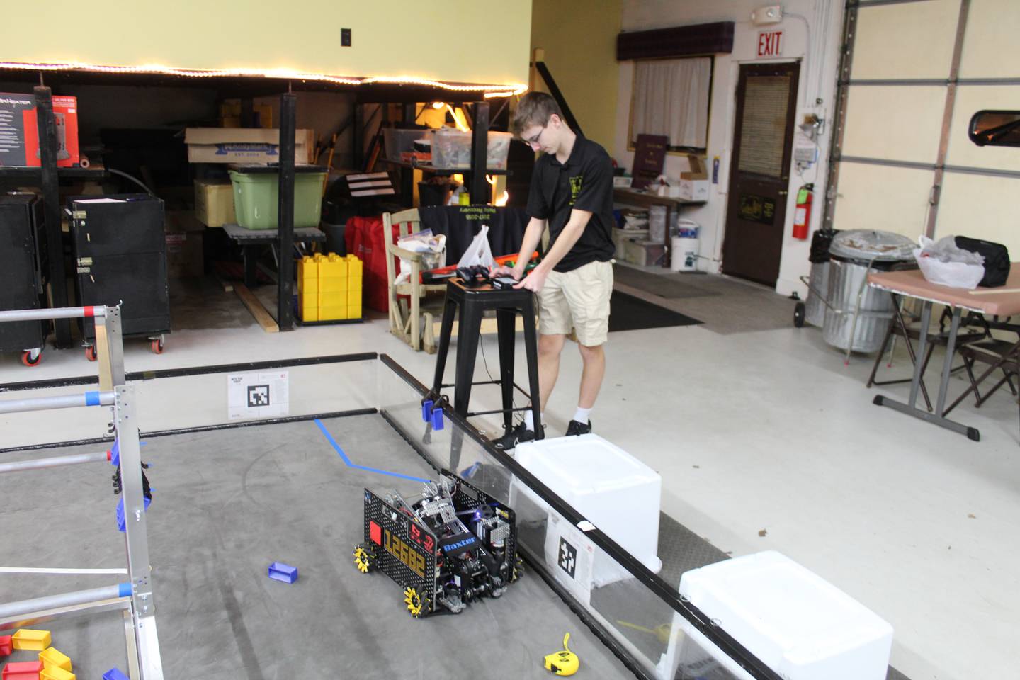 Ryan Nolan works on the coding of one the robots he and his teammates built on March 10, 2025 in Crystal Lake.