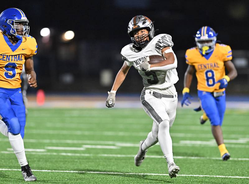 Minooka's Paris Spears in action during a non-conference game against Joliet Central on Friday, Sep 13, 2024 at Joliet. (Dean Reid for Shaw Local News Network)