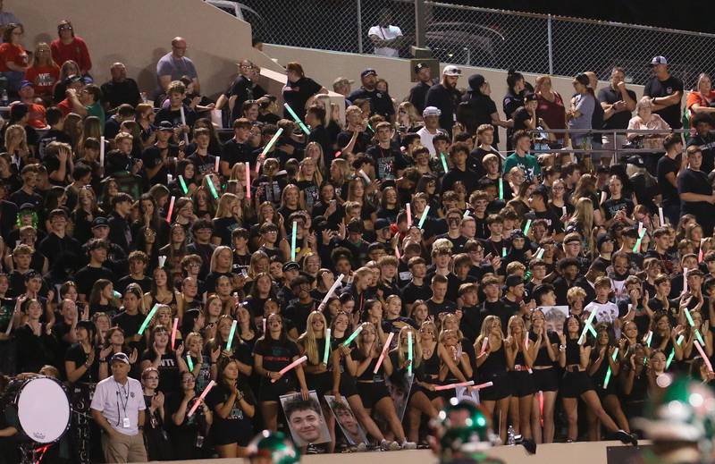L-P super fans wave glow wands while supporting the Cavaliers during homecoming night against Ottawa on Friday, Oct. 3, 2025 at Howard Fellows Stadium.