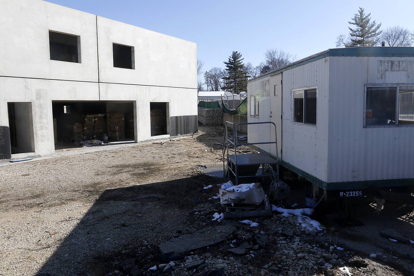 A partially constructed five-story, 100-unit apartment complex at 401 Algonquin Road near Route 14, in Fox River Grove on Tuesday, March 16, 2023. Contractors have said that they haven't been paid for work on the building, that has drawn the ire of neighbors and concerns from the Fox River Grove Fire Protection District, court records show.