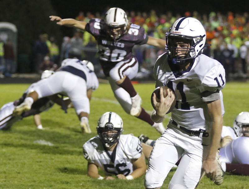 Cary-Grove's Payton Seaburg runs for a touchdown during a Fox Valley Conference football game between Prairie Ridge  and Cary-Grove Friday, Sept. 23, 2022, at Prairie Ridge High School in Crystal Lake.