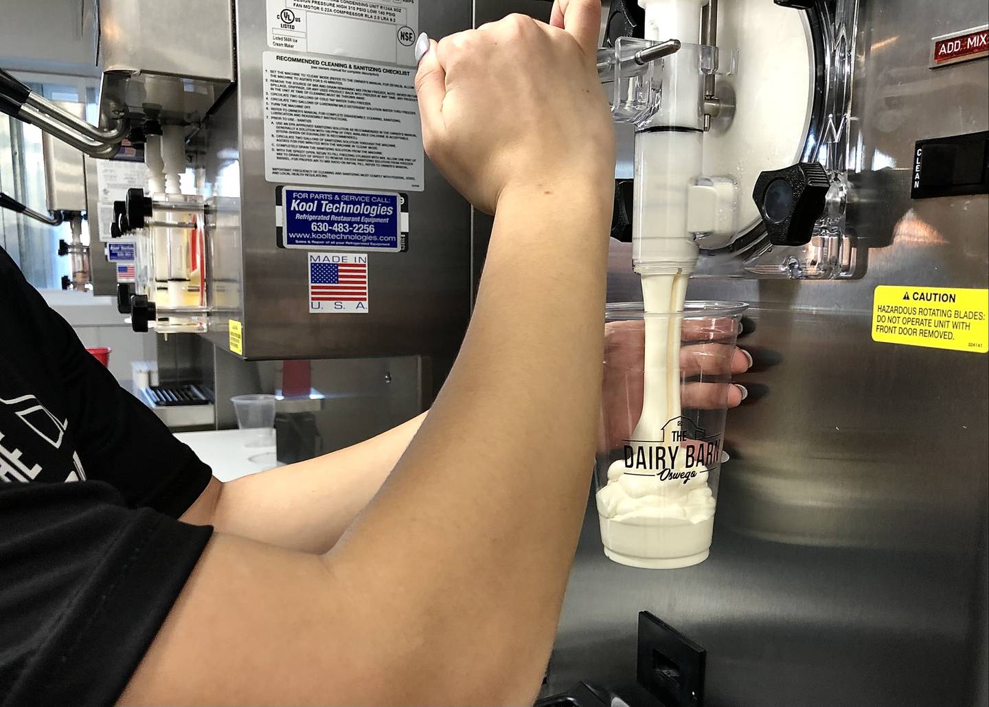 Dairy Barn staff practice making shakes during training. (David Petesch - @davidpetesch)