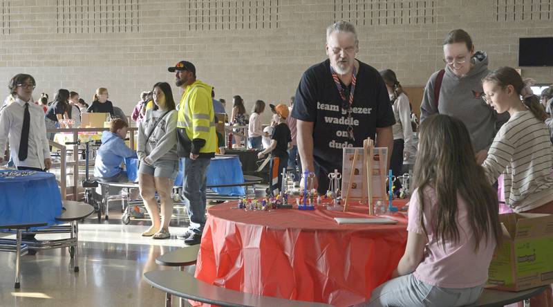 Large crowds shopped for an hour and a half Wednesday evening, April 16, 2025, during the Central Intermediate School Lemonade Day My Way in Ottawa.