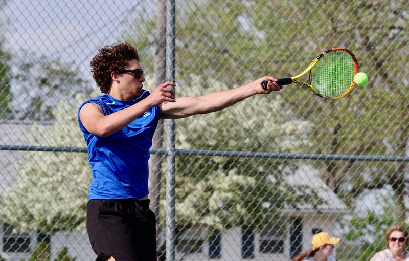 Princeton's Asa Gartin makes a return at No. 1 doubles against Ottawa on Monday.