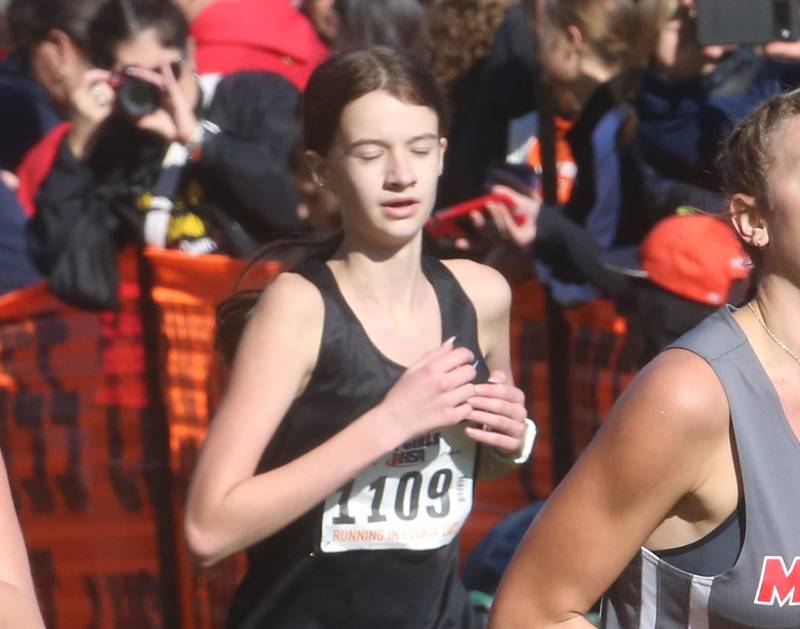 Nazareth's Ashley Kenna competes in the Class 2A State Cross Country race on Saturday, Nov. 4, 2023 at Detweiller Park in Peoria.