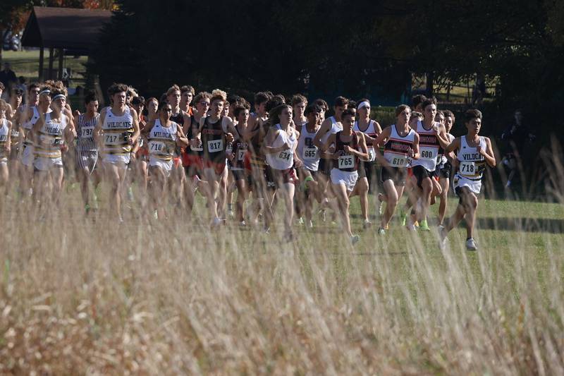 The boys take off in the Boys Cross Country Class 3A Minooka Regional at Channahon Community Park on Saturday.