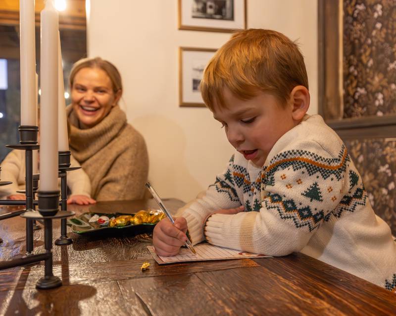 Shepard Kasik writes letter to Santa on Sunday, December 14, 2025 at The Coffee Barn in Mendota.
