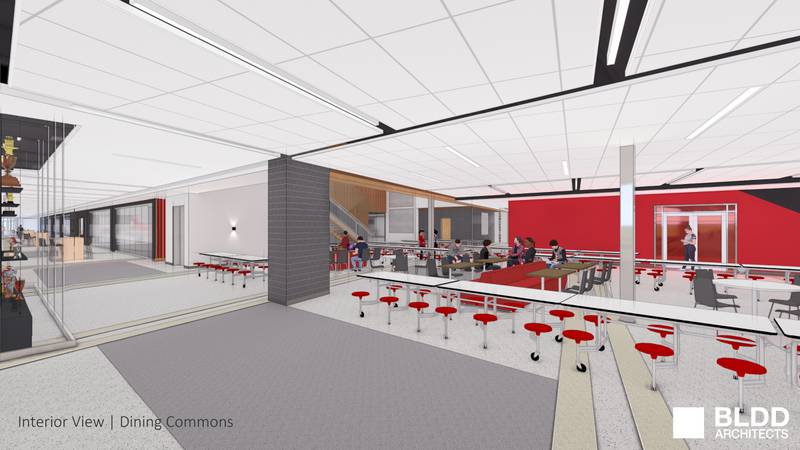 Renderings show updated plans for Bradley-Bourbonnais Community High School's Building Better facility project.