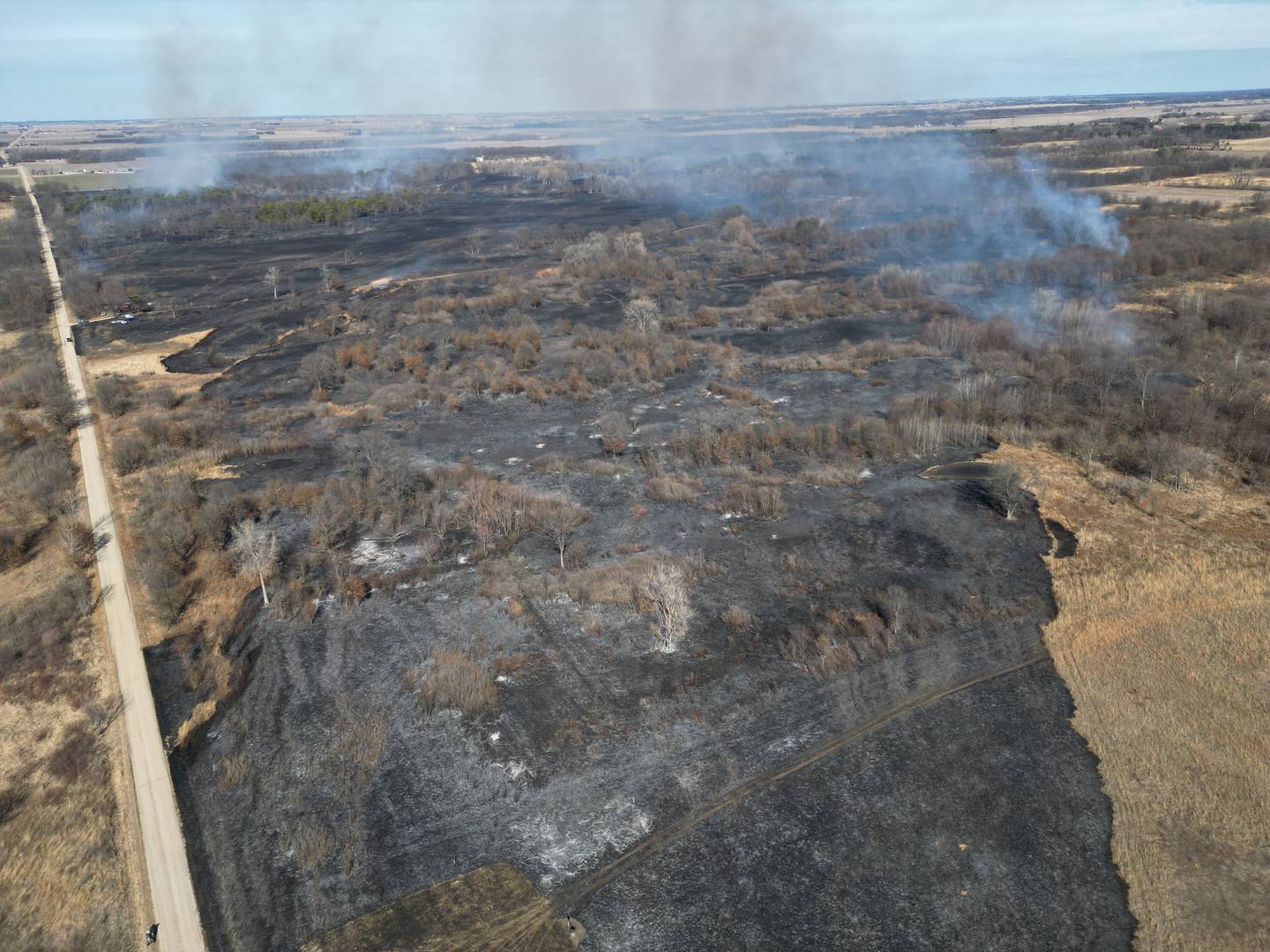 Fire consumed 700 acres Friday in the Green River State Wildlife Area in Lee County.