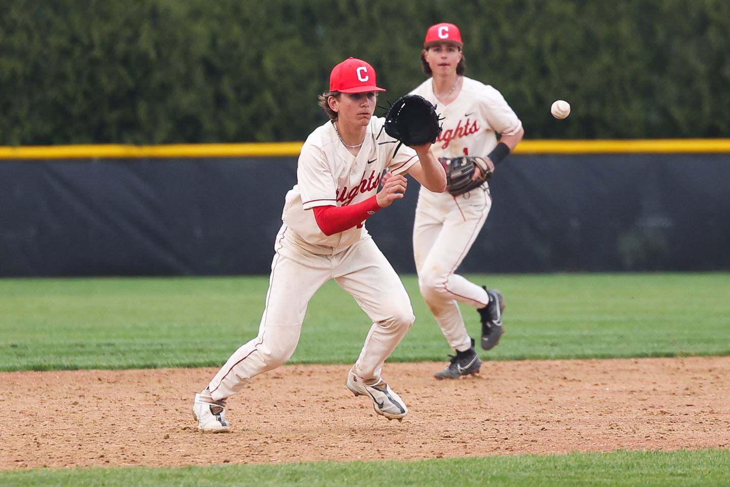 Lincoln-Way Central’s Collin Senkpeil fields the ground ball against Lincoln-Way West on Monday, May 8, 2023 in New Lenox.
