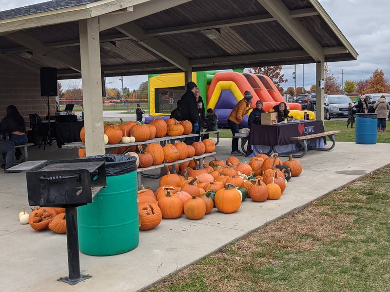 The Oswego Junior Women's Club on Nov. 8 hosted a pumpkin smash community composting event at Prairie Point Community Park in Oswego. Pumpkins were for sale as part of the event.
