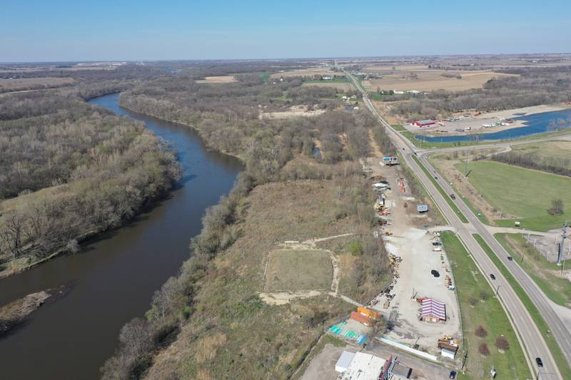 An aerial view of the last of the Ottawa radium disposal Environmental Protection Agency Superfund site just south of the Illinois Route 71 and U.S. Route 6 intersection on Thursday, April 13, 2023 in Ottawa. The EPA will start cleanup soon thanks to $90 million from the infrastructure bill. The 17-acre parcel contains the last remaining contamination from the radium dial painting that took place in the early part of the 20th century. Cleanup will allow the city of Ottawa to reclaim the land and transform it into a community asset for generations to come. The project will see about 200,000 tons of contaminated material removed from the site. Contamination originated from the Radium Dial company that operated in Ottawa from 1918 to 1930, a company that painted the face of clocks manufactured at Westclox in Peru.