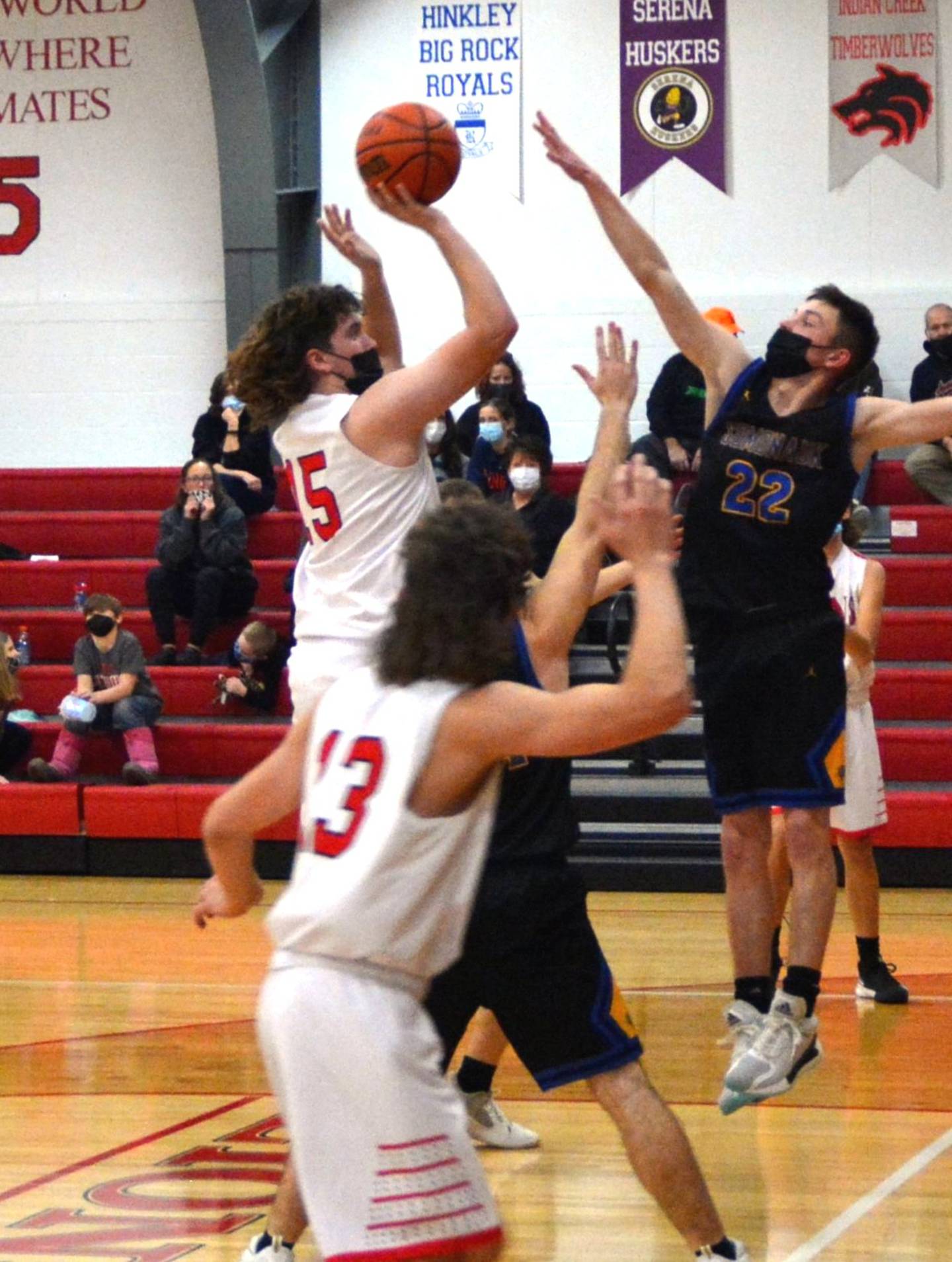 LaMoille's Joe Quest shoots against Somonauk  Tuesdaynight in LaMoille. He scored 12 points as the Lions fell 65-23 in Little Ten Conference play.