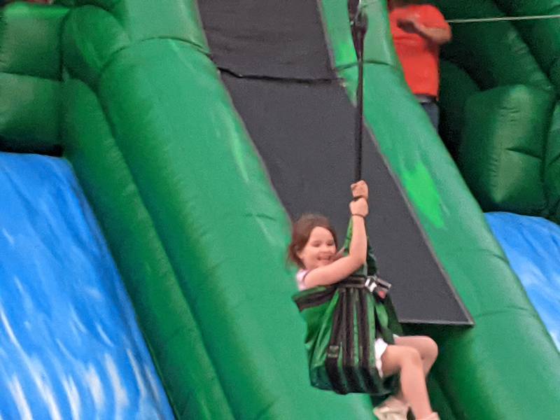 The Margaritas En Mayo fiesta on May 8 in downtown Yorkville featured family activities like a 50 foot inflatable zip line.