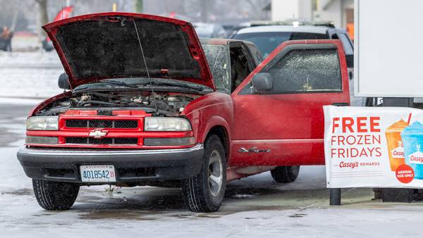 Photos: Teen extinguishes vehicle fire at Peru gas station