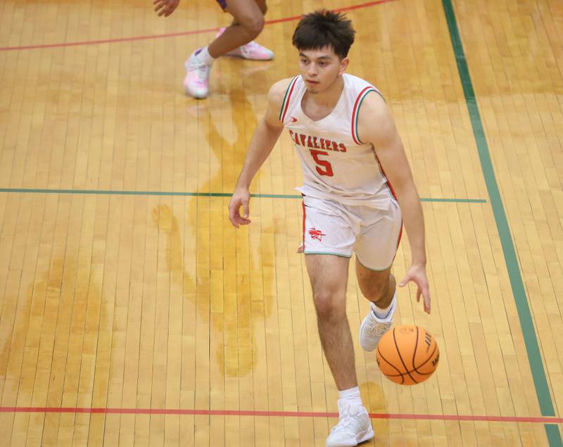 L-P's Erick Sotelo dribbles the ball down the court agaisnt Rantoul on Friday, Dec. 19, 2025 in Sellett Gymnasium at L-P High School.