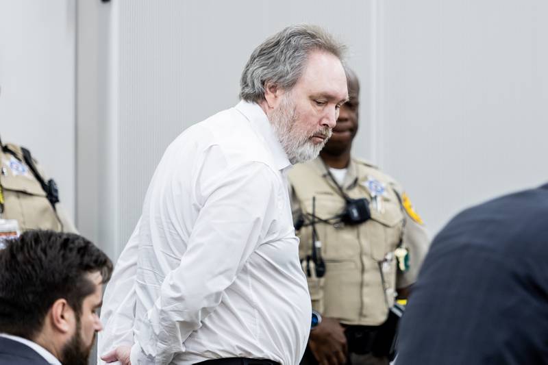 Patrick Gleason faces a charge of first-degree for the murder of Daniel Rios III, 52, at the Will County Courthouse on Sept. 24, 2025.