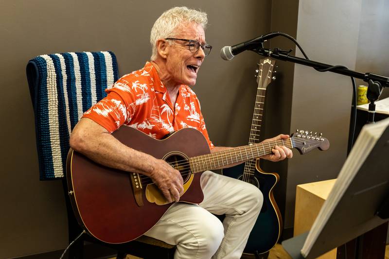 Bobby Shades performs during AllenForce's grand opening event celebrating the new Veteran Wellness & Recreation Center in Joliet on July 25, 2025.