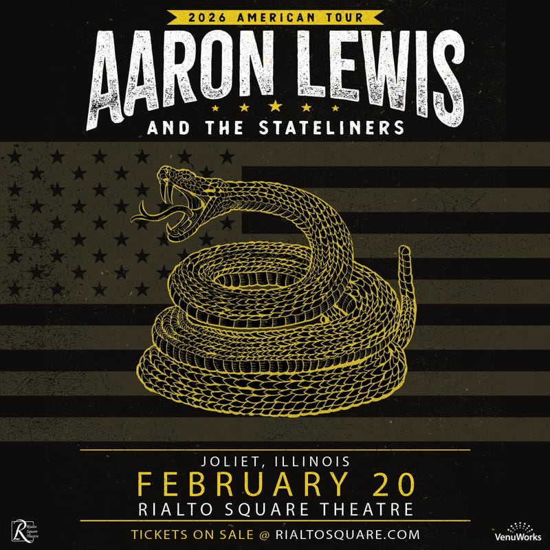 Aaron Lewis and The Stateliners will bring their national tour to the Rialto Square Theatre in downtown Joliet on Friday, Feb. 20.