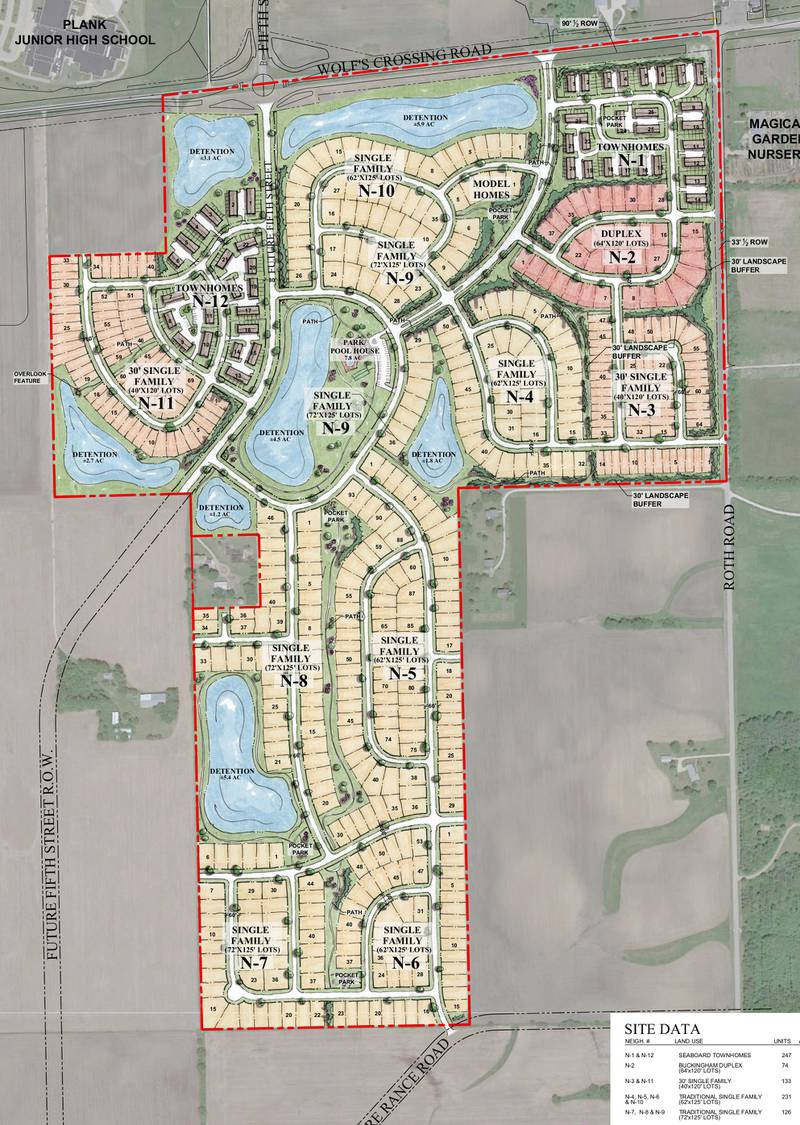 Concept map for Sonoma Trails housing development from an Aug. 4 agenda item, submitted to the Village of Oswego's planning and zoning commission by developer D.R. Horton. (photo provided)