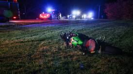 One flown to hospital after motorcycle crash Saturday night in Woodstock 