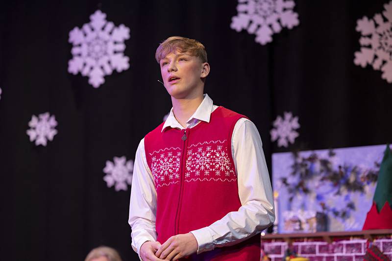 Zander VandeSand acts out a scene in Pinecrest Grove Theater’s “Every Christmas Story Ever Told (And Then Some!).”