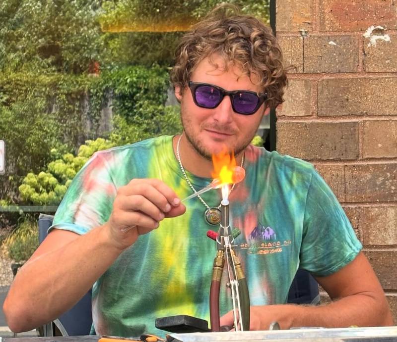 Glass blowing artist Conner Strehl