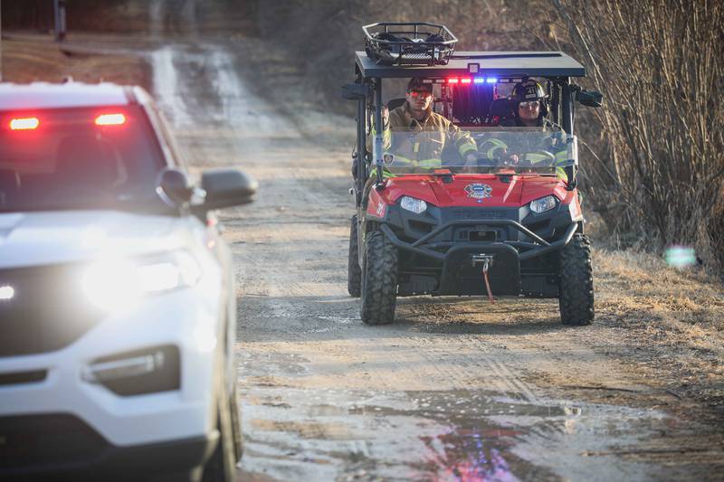 Fourteen acres of land were burned Thursday, Jan. 30, 2025 in a brush fire near Harvard.